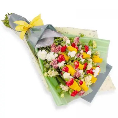 Ramo de claveles -Ramo de flores extendido claveles y rosas