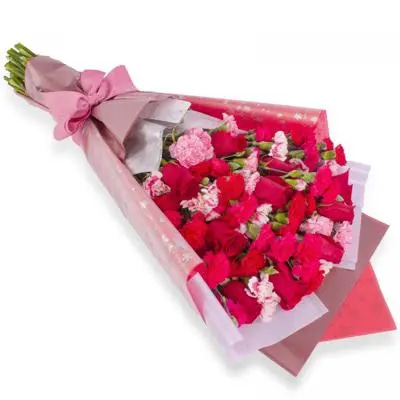 Ramo de claveles -Ramo de flores extendido claveles y rosas