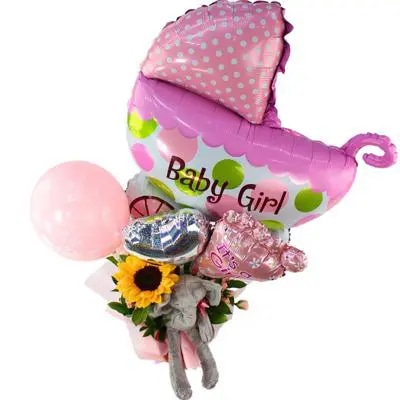Mix de globos: Alegre llegada Baby Girl