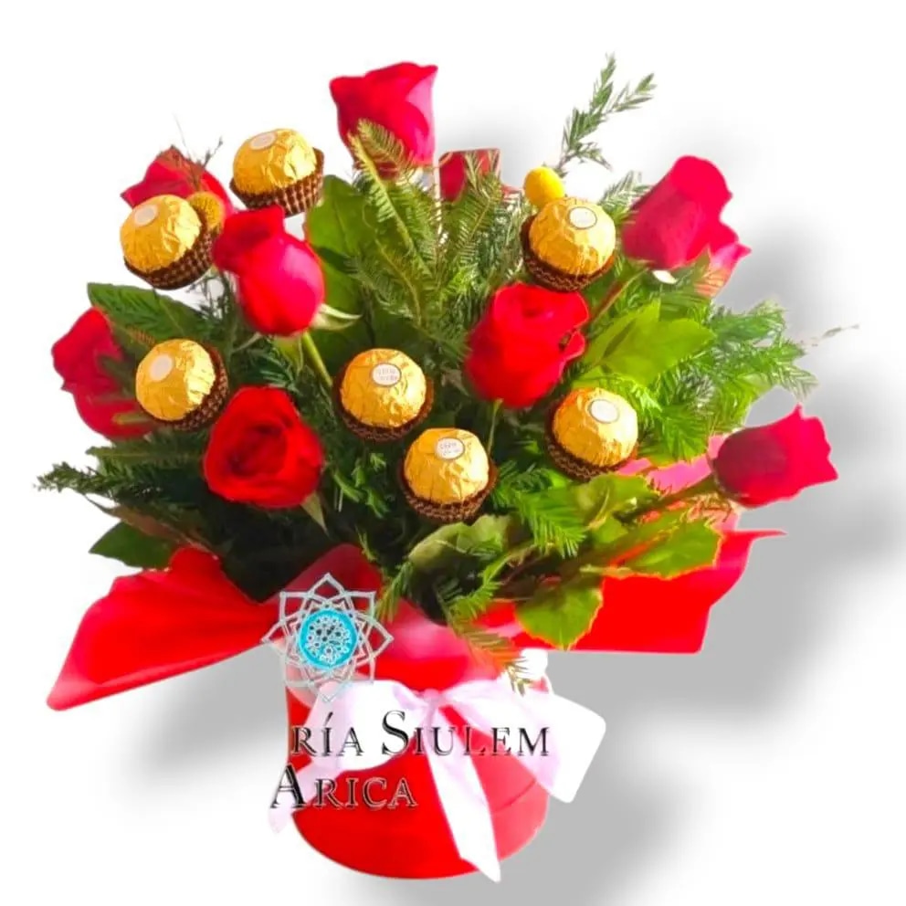Caja tubo Rosas y Bombones