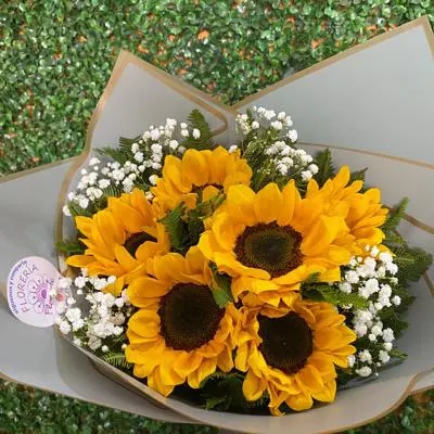 Ramo redondo 6 girasoles